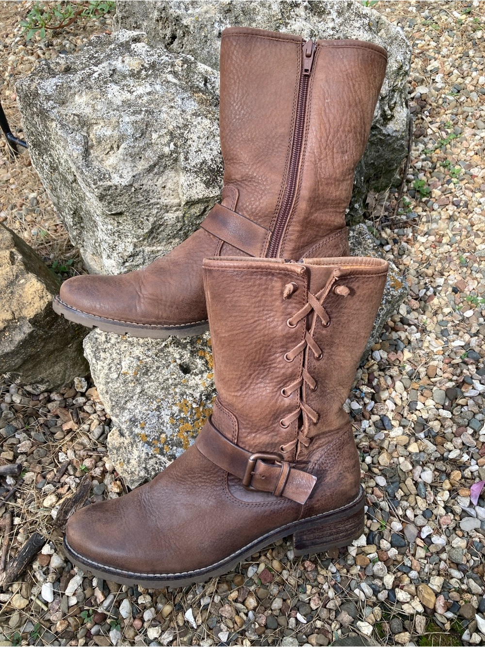Sofft Size 7.5 Belmont brown leather mid calf moto engineer style boot - Picture 4 of 11
